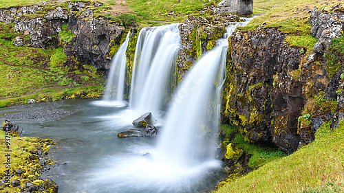 Исландия, Waterfall at Kirkjufell mountain №2