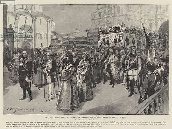 The Coronation of the Czar, the Imperial Procession leaving the Cathedral of the Annunciation