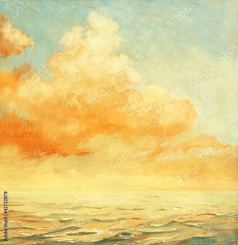 Морской пейзаж с облаком