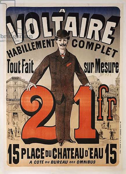 Poster advertising 'A Voltaire', c.1877