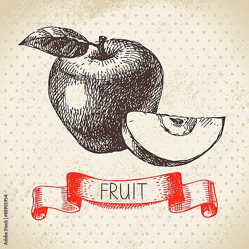 Иллюстрация с яблоком