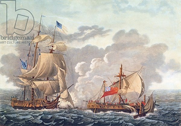The Taking of the English Vessel 'The Java' by the American Frigate, 'The Constitution', 1812