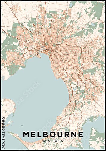 Цветная карта Мельбурна