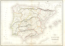 Постер Карта: Испания и Португалия 1