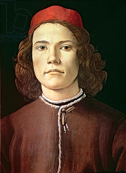 Постер Боттичелли Сандро (Sandro Botticelli) Portrait of a Young Man, c.1480-85 Постер Боттичелли Сандро (Sandro Botticelli) Portrait of a Young Man, c.1480-85