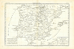 Постер Карта Испании и Португалии, 1780 г.