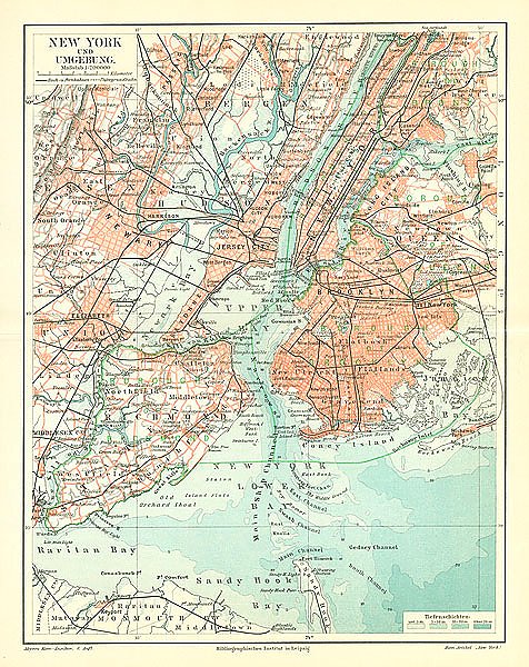 Карта Нью Йорка и окрестностей