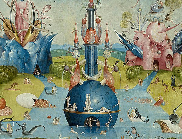 The Garden of Earthly Delights: Allegory of Luxury, detail of the central panel, c.1500 5