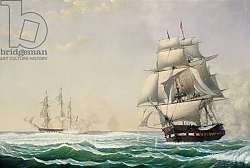 Постер Лэйн Фитц The United States Frigate 'President' Engaging the British Squadron in 1815, 1850 Постер Лэйн Фитц The United States Frigate 'President' Engaging the British Squadron in 1815, 1850