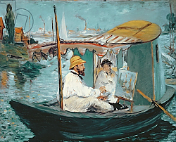 Постер Мане Эдуард (Edouard Manet) Monet in his Floating Studio, 1874 Постер Мане Эдуард (Edouard Manet) Monet in his Floating Studio, 1874