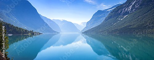 Норвегия. Lovatnet lake, Panoramic view