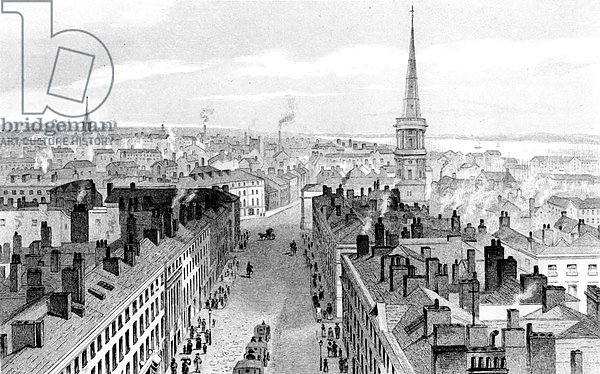 Liverpool from the Town Hall, looking south, engraved by John Rogers, c.1830