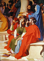 Постер Ингрес Джин Jesus Among the Doctors, detail of the doctors and the Virgin Mary, 1862 Постер Ингрес Джин Jesus Among the Doctors, detail of the doctors and the Virgin Mary, 1862