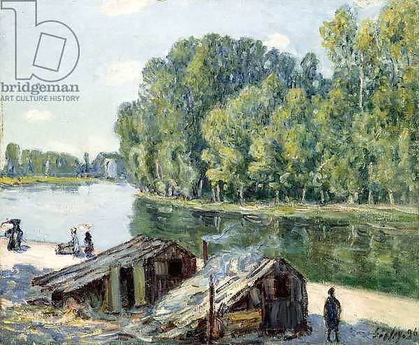 Huts along the Canal du Loing, effect of sunlight, 1896