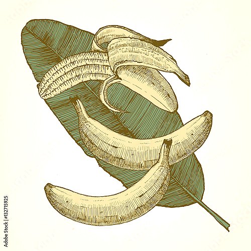 Бананы на пальмовом листке