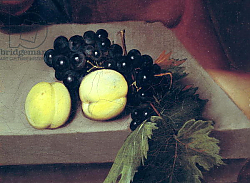 Постер Караваджо (Caravaggio) The Sick Bacchus, detail of peaches and grapes, 1591 Постер Караваджо (Caravaggio) The Sick Bacchus, detail of peaches and grapes, 1591