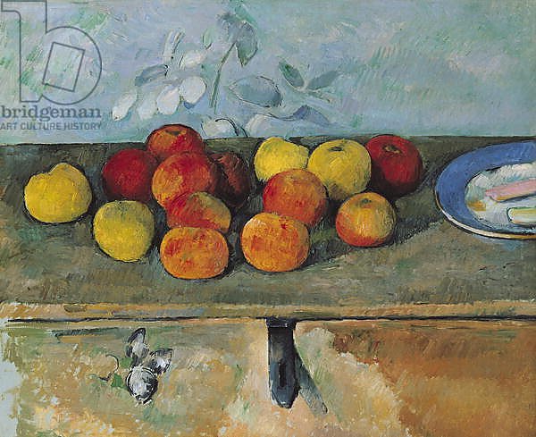 Still life of apples and biscuits, 1880-82