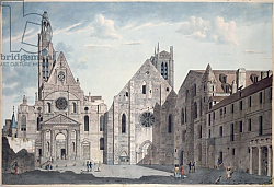 Постер Габрицца Анжело Facades of the Churches of St. Genevieve and St. Etienne du Mont, Paris, c.1800 Постер Габрицца Анжело Facades of the Churches of St. Genevieve and St. Etienne du Mont, Paris, c.1800