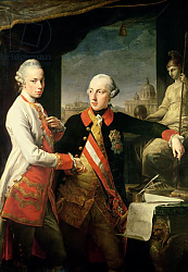 Постер Батони Помпео Kaiser Joseph II, and the Grand Duke Leopold of Tuscany, 1769, Постер Батони Помпео Kaiser Joseph II, and the Grand Duke Leopold of Tuscany, 1769,
