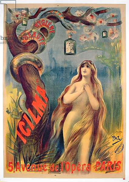 Poster advertising 'Icilma, 5, avenue de l'Opera, Paris', 1895