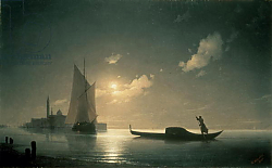 Постер Айвазовский Иван Gondolier at Sea by Night, 1843 Постер Айвазовский Иван Gondolier at Sea by Night, 1843