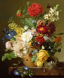Постер Даель Ян Франс Flower Still Life on a marble ledge, 1800-01 Постер Даель Ян Франс Flower Still Life on a marble ledge, 1800-01