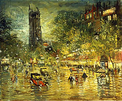 Постер Коровин Константин Parisian Street Scene, Постер Коровин Константин Parisian Street Scene,