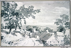 Постер Констебль Джон (John Constable) The Entrance to the Village of Edensor, 1801 Постер Констебль Джон (John Constable) The Entrance to the Village of Edensor, 1801