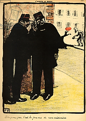 Постер Валлоттон Феликс Two policemen hide from the Commissioner's wife, from 'Crimes and Punishments', 1902 Постер Валлоттон Феликс Two policemen hide from the Commissioner's wife, from 'Crimes and Punishments', 1902