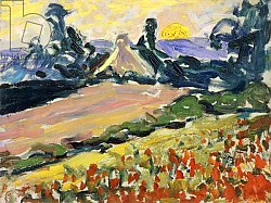 Постер Кросс Анри Landscape at Sunset; Paysage au Coucher du Soleil, Постер Кросс Анри Landscape at Sunset; Paysage au Coucher du Soleil,