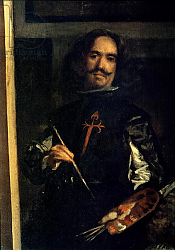 Постер Веласкес Диего (DiegoVelazquez) Las Meninas or The Family of Philip IV, detail of the artist at his easel, c.1656 Постер Веласкес Диего (DiegoVelazquez) Las Meninas or The Family of Philip IV, detail of the artist at his easel, c.1656