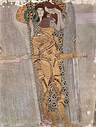 Постер Климт Густав (Gustav Klimt) Бетховенский фриз, стенная роспись в Доме Сецессиона (Вена), ныне Австрийской галерее. Фрагмент Постер Климт Густав (Gustav Klimt) Бетховенский фриз, стенная роспись в Доме Сецессиона (Вена), ныне Австрийской галерее. Фрагмент