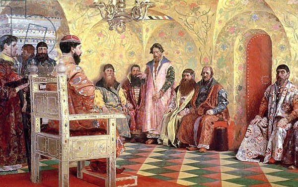 Tsar Mikhail Fyodorovich with Boyars Sitting in His Room, 1893