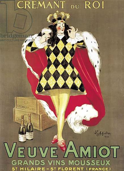 Poster advertising 'Veuve Amiot' sparkling wine, 1922