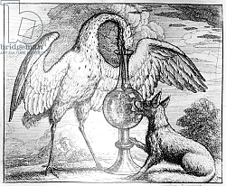 Постер Барлоу Франсис The Fox and the Stork, illustration to 'Aesop's Fables', 1666 Постер Барлоу Франсис The Fox and the Stork, illustration to 'Aesop's Fables', 1666