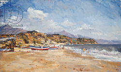 Постер Гланвиль Кристофер (совр) Beach and Mountains, Nerja, 2001 Постер Гланвиль Кристофер (совр) Beach and Mountains, Nerja, 2001