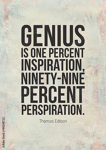 Мотивационный плакат с цитатой Томаса Эдисона