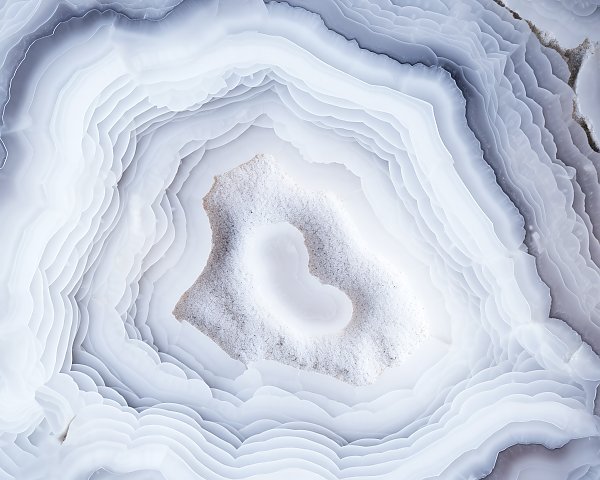 Geode of white agate stone 23