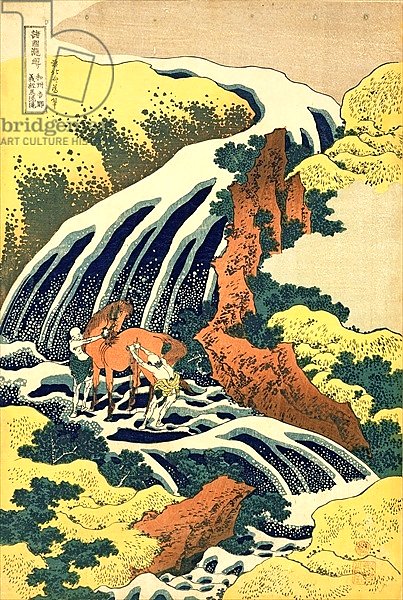 The Waterfall where Yoshitsune washed his horse', pub. by Nishimura Eijudo, c.1832,