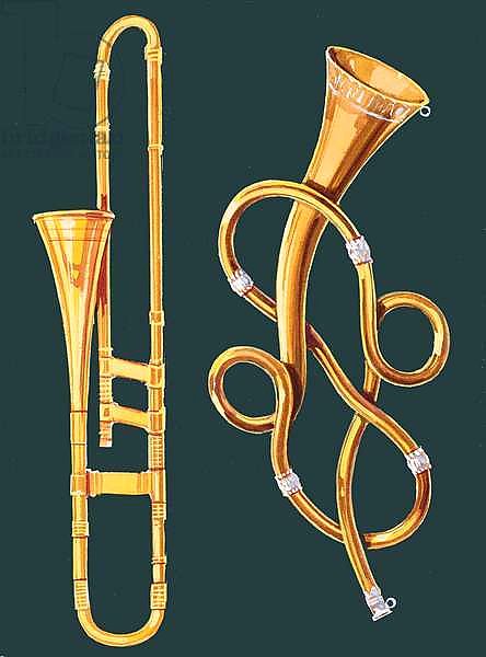 Musical instruments: Trombone and Labyrinthine Trumpet