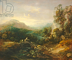 Постер Гейнсборо Томас Mountain landscape with bridge, c.1783-1784 Постер Гейнсборо Томас Mountain landscape with bridge, c.1783-1784
