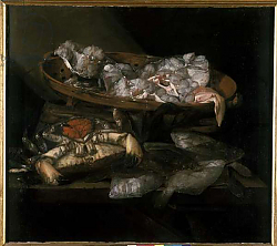 Постер Still life with flatfish and crab Постер Still life with flatfish and crab