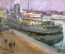 Постер Лавери Джон Naval Ratings Embarking, Southampton, Постер Лавери Джон Naval Ratings Embarking, Southampton,