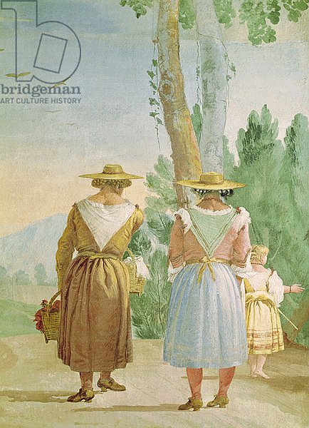 Two Peasant Women and a Child Seen from Behind, from the 'Foresteria' 1757