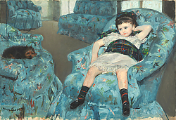 Постер Кассат Мэри (Cassatt Mary) Little Girl in a Blue Armchair, 1878 Постер Кассат Мэри (Cassatt Mary) Little Girl in a Blue Armchair, 1878