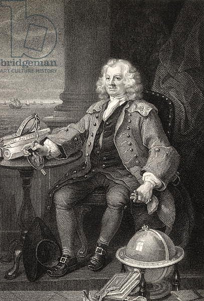 Captain Thomas Coram, engraved by Benjamin Holl, from 'The Works of Hogarth', published 1833