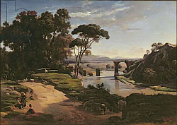 Постер Коро Жан (Jean-Baptiste Corot) The Bridge at Narni, c.1826-27 Постер Коро Жан (Jean-Baptiste Corot) The Bridge at Narni, c.1826-27