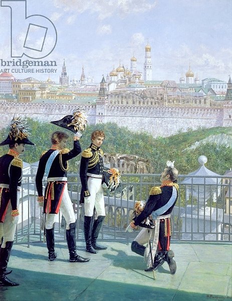 Prussian King Friedrich Wilhelm II thanking Moscow, 1896
