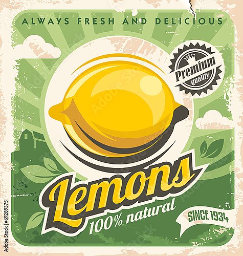 Лимоны, ретро плакат