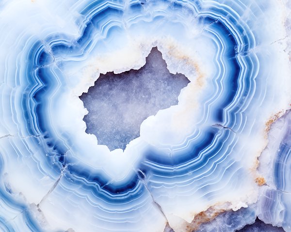Geode of blue agate stone 7
